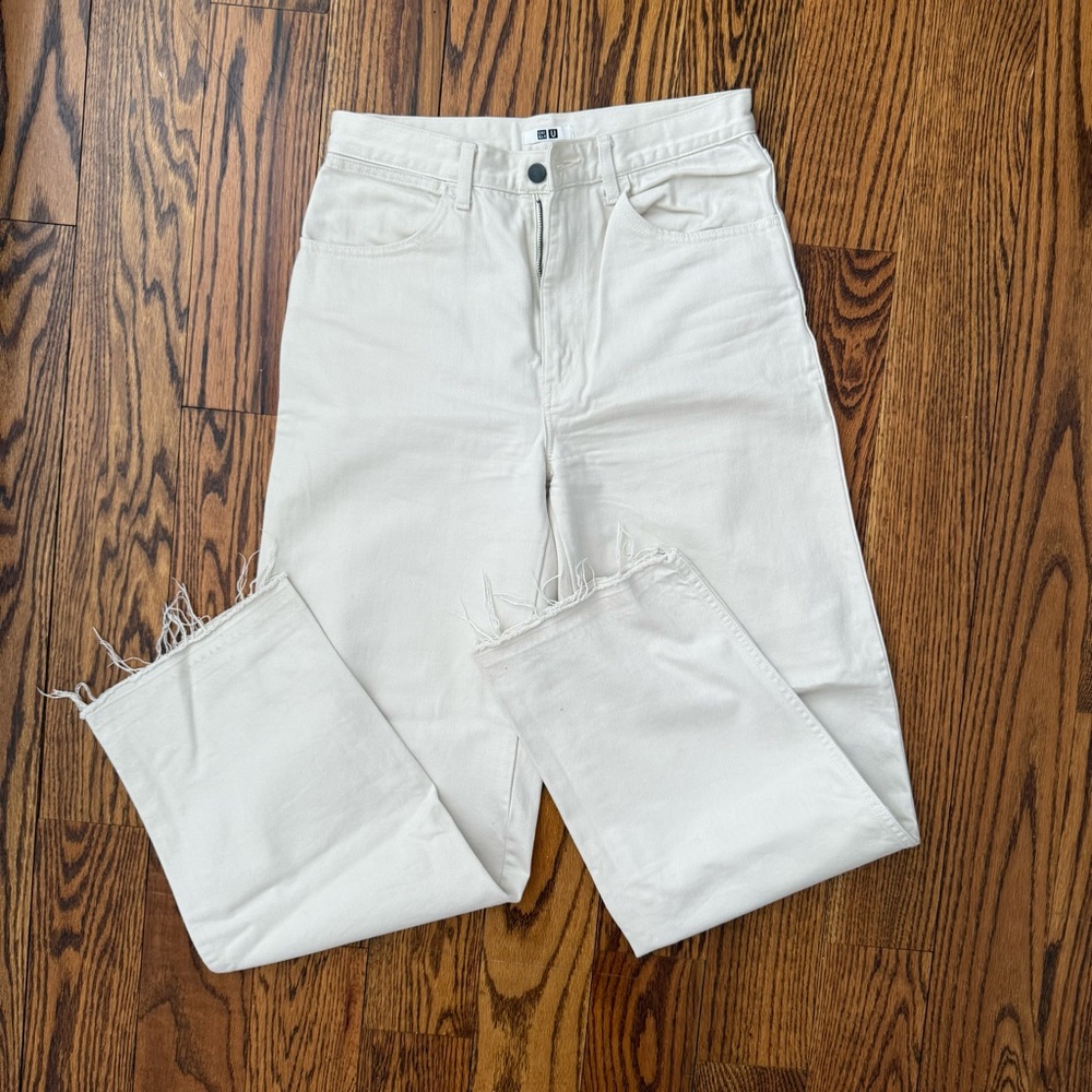 Uniqlo Cream Cotton Jeans
